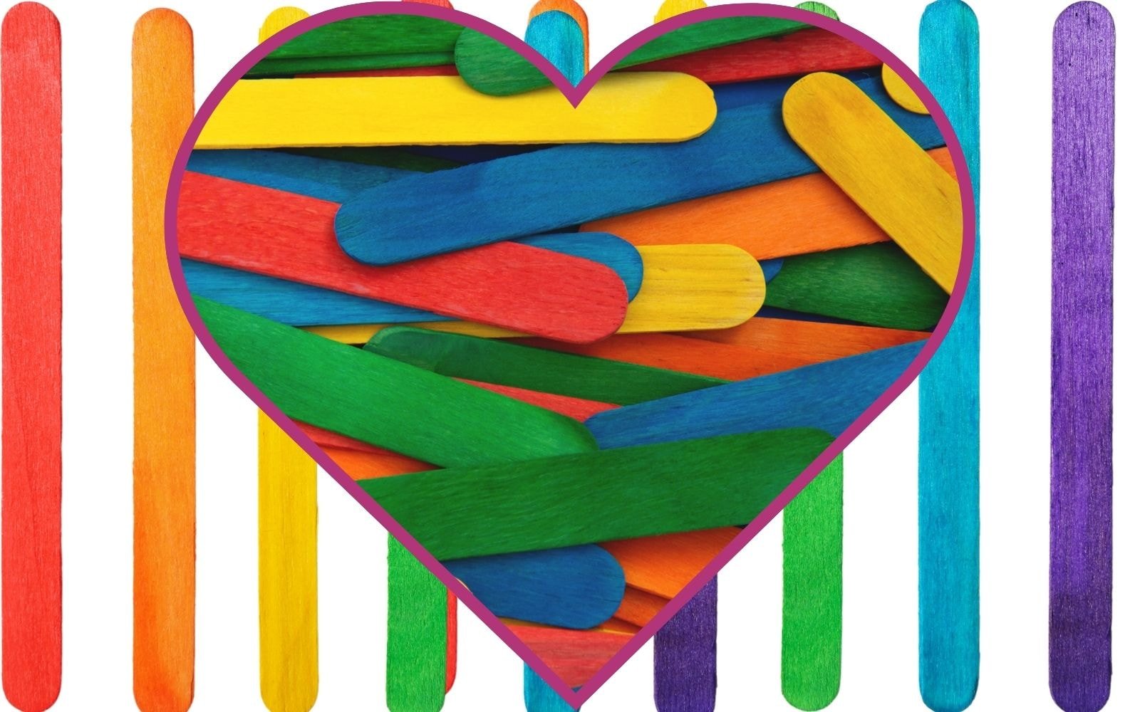 Popsicle Stick Heart Frames
